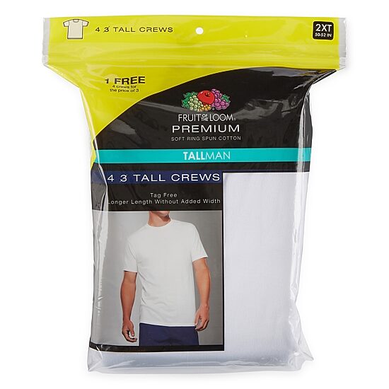 Fruit of the Loom Bonus Pack Mens 4 Pack Short Sleeve Crew Neck T-Shirt