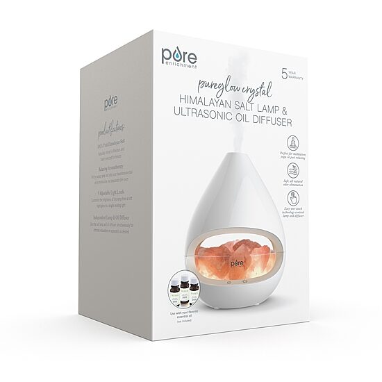 Pure Enrichment Pureglow Crystal Salt Lamp Oil Diffuser