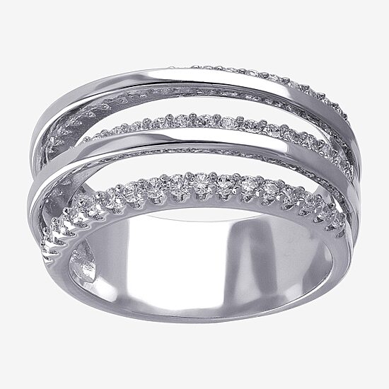 Sparkle Allure Womens Cubic Zirconia Pure Silver Over Brass Band