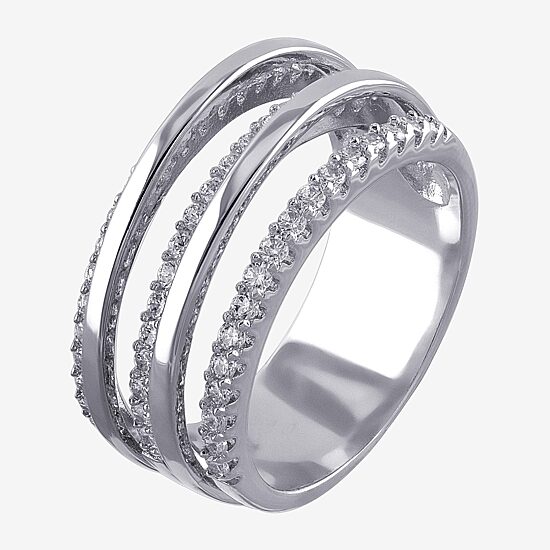 Sparkle Allure Womens Cubic Zirconia Pure Silver Over Brass Band