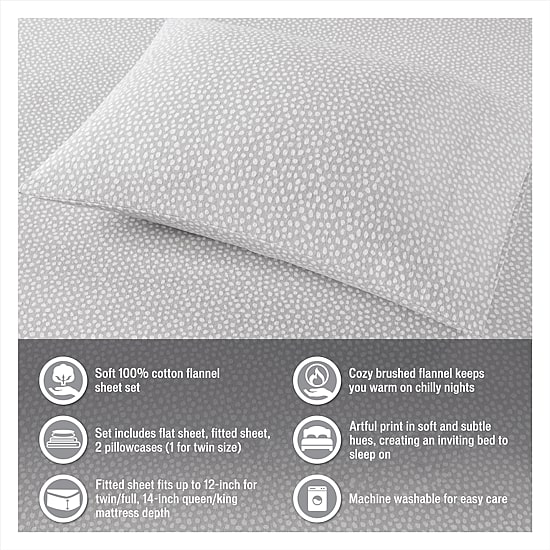 True North By Sleep Philosophy Cozy Flannel Cotton Sheet Set