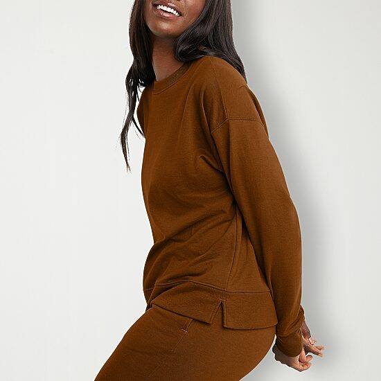 Hanes Womens Crew Neck Long Sleeve Sweatshirt
