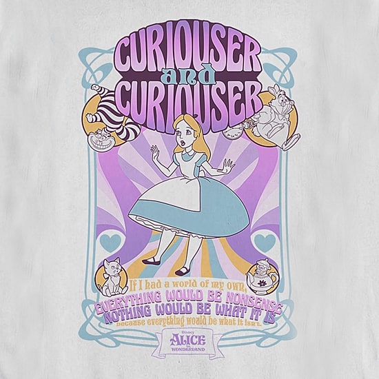Mens Crew Neck Long Sleeve Alice in Wonderland Sweatshirt