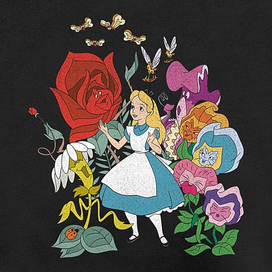 Mens Crew Neck Long Sleeve Alice in Wonderland Sweatshirt