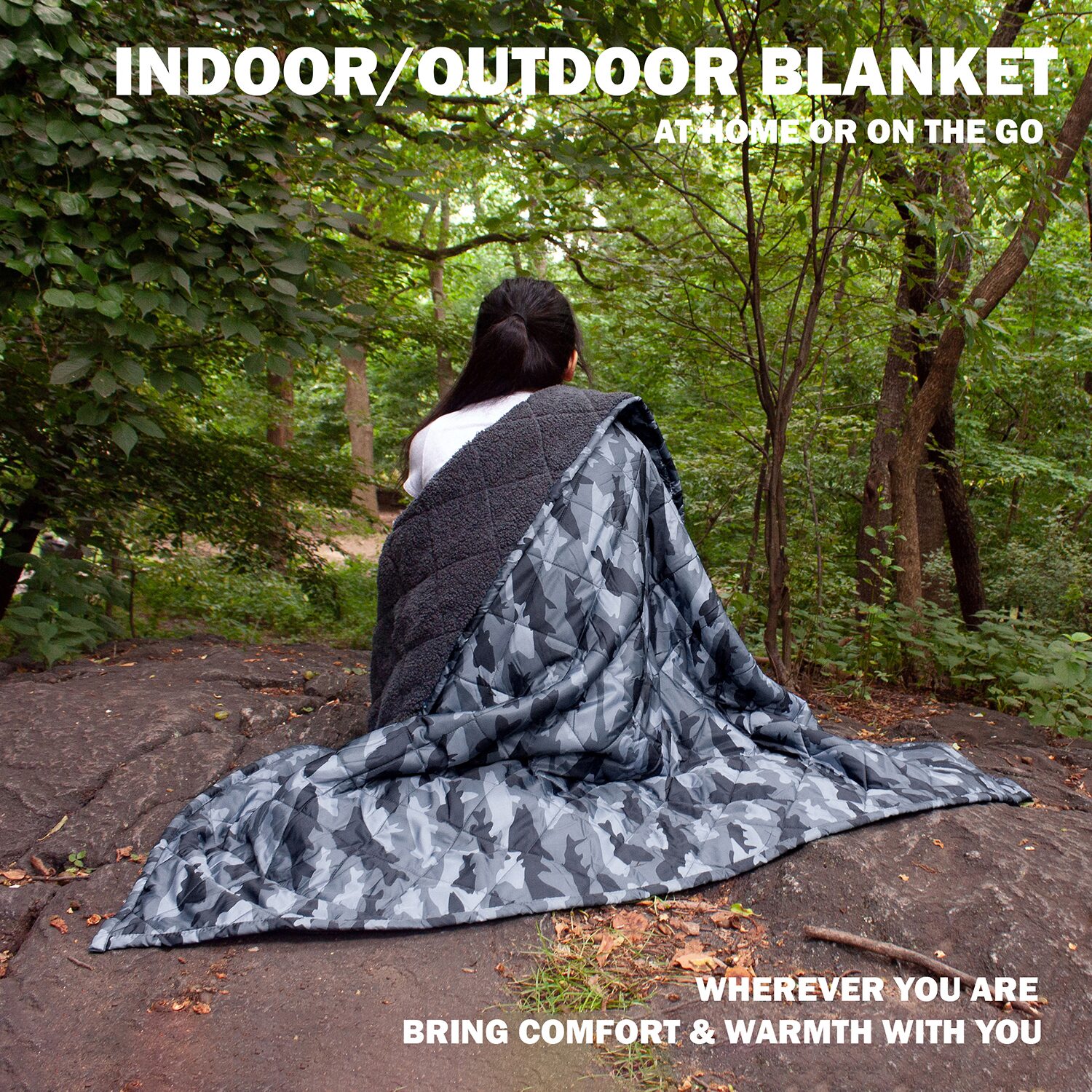 Coleman Indoor Outdoor REVERSIBLE Water Resistant Sherpa Midweight Throw