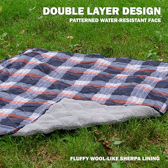 Coleman Indoor Outdoor Reversible Water Resistant Sherpa Reversible Midweight Throw