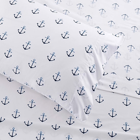 Sweet Home Collection™ Ship Anchor Microfiber Wrinkle Resistant Kids Sheet Set
