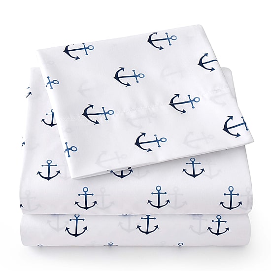 Sweet Home Collection™ Ship Anchor Microfiber Wrinkle Resistant Kids Sheet Set