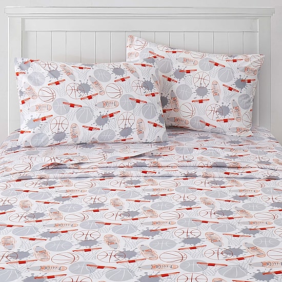 Sweet Home Collection™ Basketball Microfiber Wrinkle Resistant Kids Sheet Set
