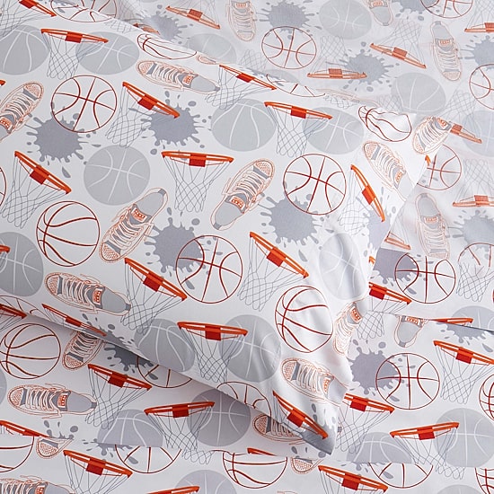 Sweet Home Collection™ Basketball Microfiber Wrinkle Resistant Kids Sheet Set
