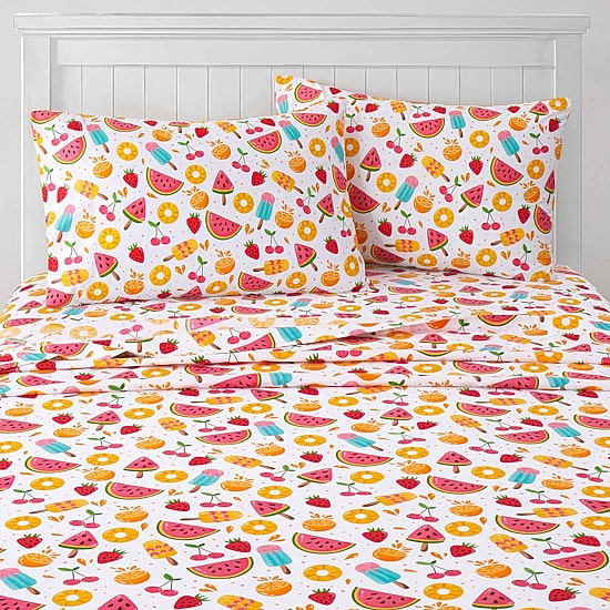 Sweet Home Collection™ Fruity Fun Microfiber Wrinkle Resistant Kids Sheet Set