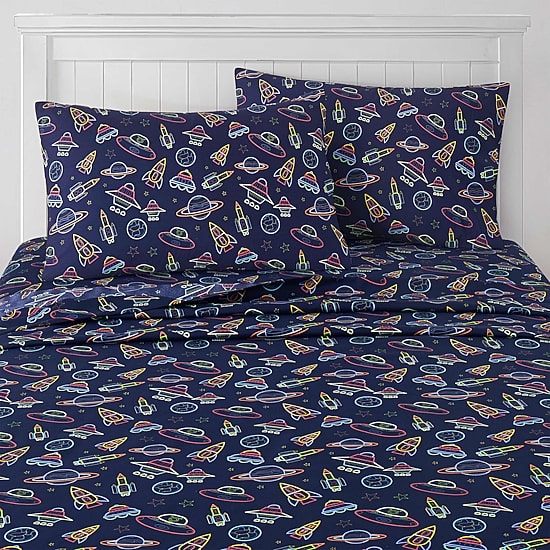 Sweet Home Collection™ Neon Space Microfiber Wrinkle Resistant Kids Sheet Set