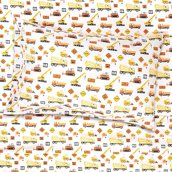 Sweet Home Collection™ Construction Microfiber Wrinkle Resistant Kids Sheet Set