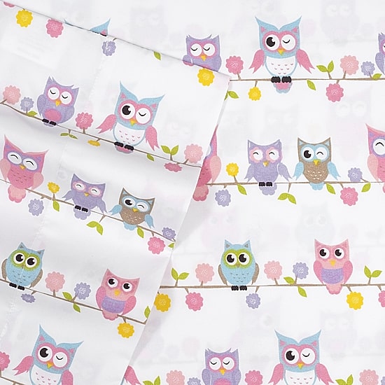 Sweet Home Collection™ Owls Microfiber Wrinkle Resistant Kids Sheet Set