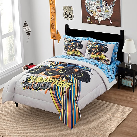 Sweet Home Collection™ Monster Truck Printed Kids Bedding Set Includes Sheet Set