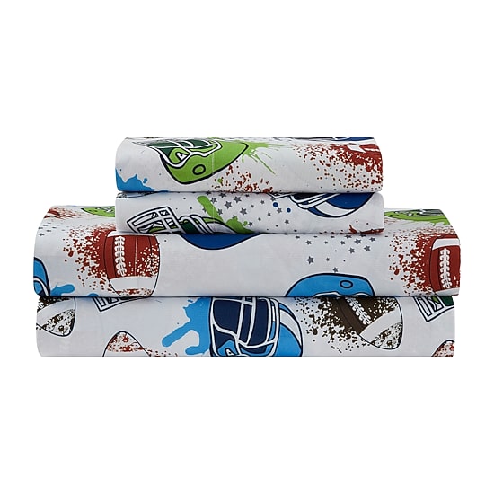 Sweet Home Collection™ Football Printed Kids Bedding Set Includes Sheet Set