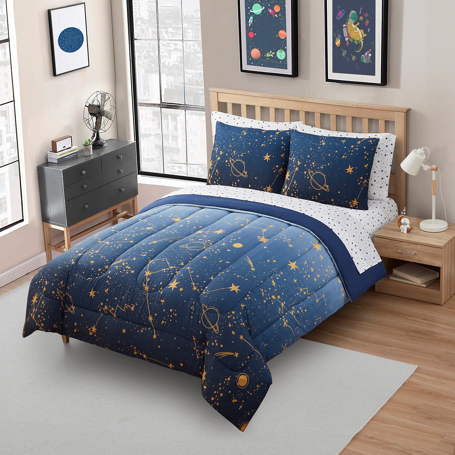 Sweet Home Collection™ Galaxy Printed Kids Bedding Set includes Sheet