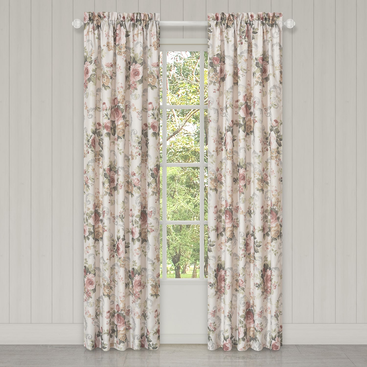 Royal Court Chablis Rod Pocket Light-Filtering Set of 2 Curtain Panel