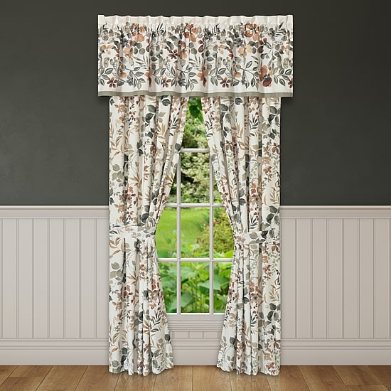 Royal Court Evergreen Rod Pocket Light-Filtering Set of 2 Curtain Panel