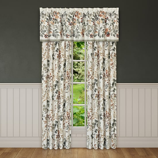 Royal Court Evergreen Rod Pocket Light-Filtering Set of 2 Curtain Panel