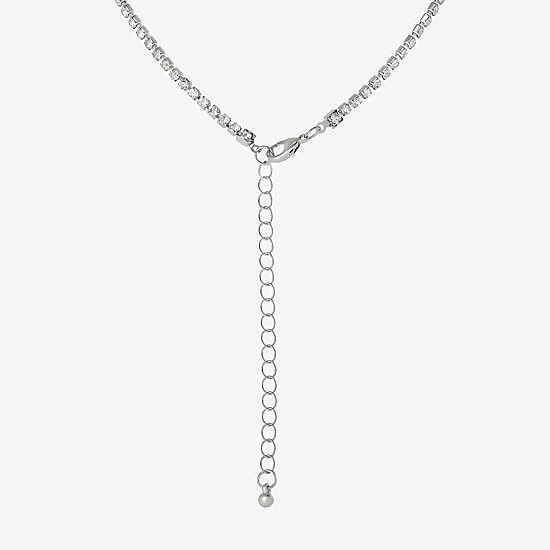 JS Jessica Simpson Silver Tone Womens Crystal Alloy Butterfly 18 1/2 Inch Pendant Necklace