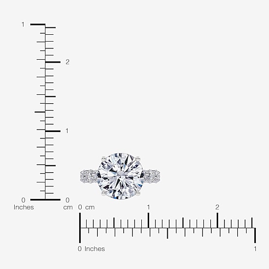 Signature By Modern Bride (G, Vs2-Si1) Womens 7 1/2 Ct. T.W. Lab Grown White Diamond 14K Gold Round Side Stone Engagement Ring