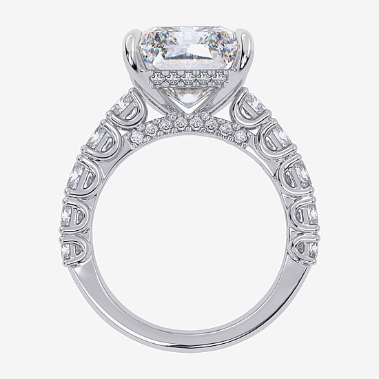 Signature By Modern Bride G/Vs2-Si1 Womens 8 1/4 Ct. T.W. Lab Grown White Diamond 14K Gold Side Stone Engagement Ring