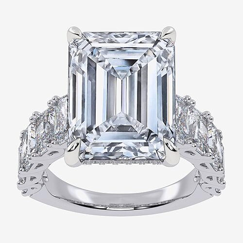 Signature By Modern Bride G/Vs2-Si1 Womens 8 1/4 Ct. T.W. Lab Grown White Diamond 14K Gold Side Stone Engagement Ring, 8, Yellow