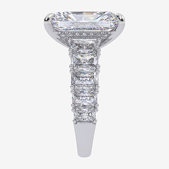 Signature By Modern Bride G/Vs2-Si1 Womens 8 1/4 Ct. T.W. Lab Grown White Diamond 14K Gold Side Stone Engagement Ring