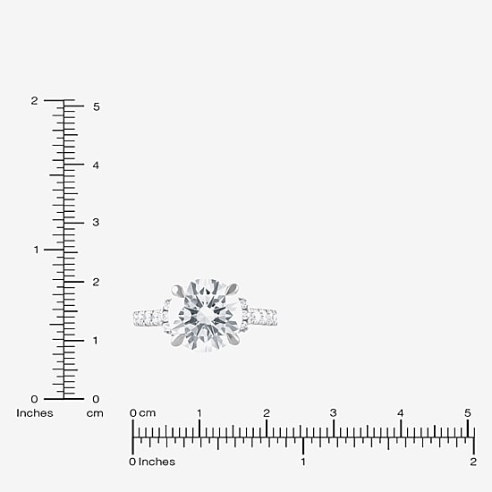 Signature By Modern Bride (F / Vs2) Womens 4 1/2 CT. T.W. Lab Grown White Diamond 14K Gold Round Side Stone Engagement Ring