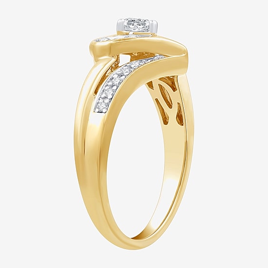 (H-I, I1) Womens 3/8 CT. T.W. Lab Grown White Diamond 14K Gold Over Silver Heart Engagement Ring