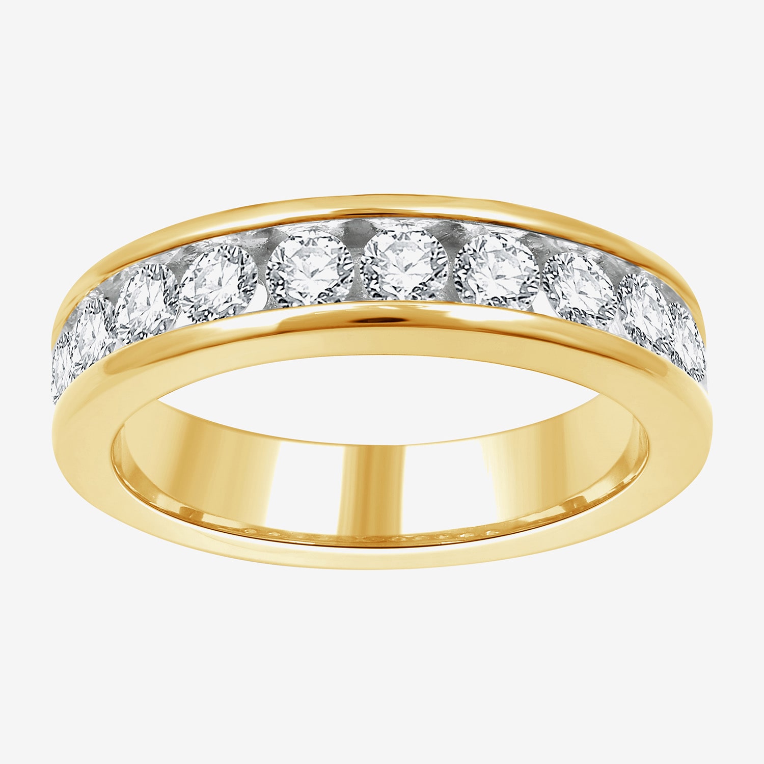 (H-1, I1) Womens 5MM 1 CT. T.W. Lab Grown White Diamond Sterling Silver Wedding Band