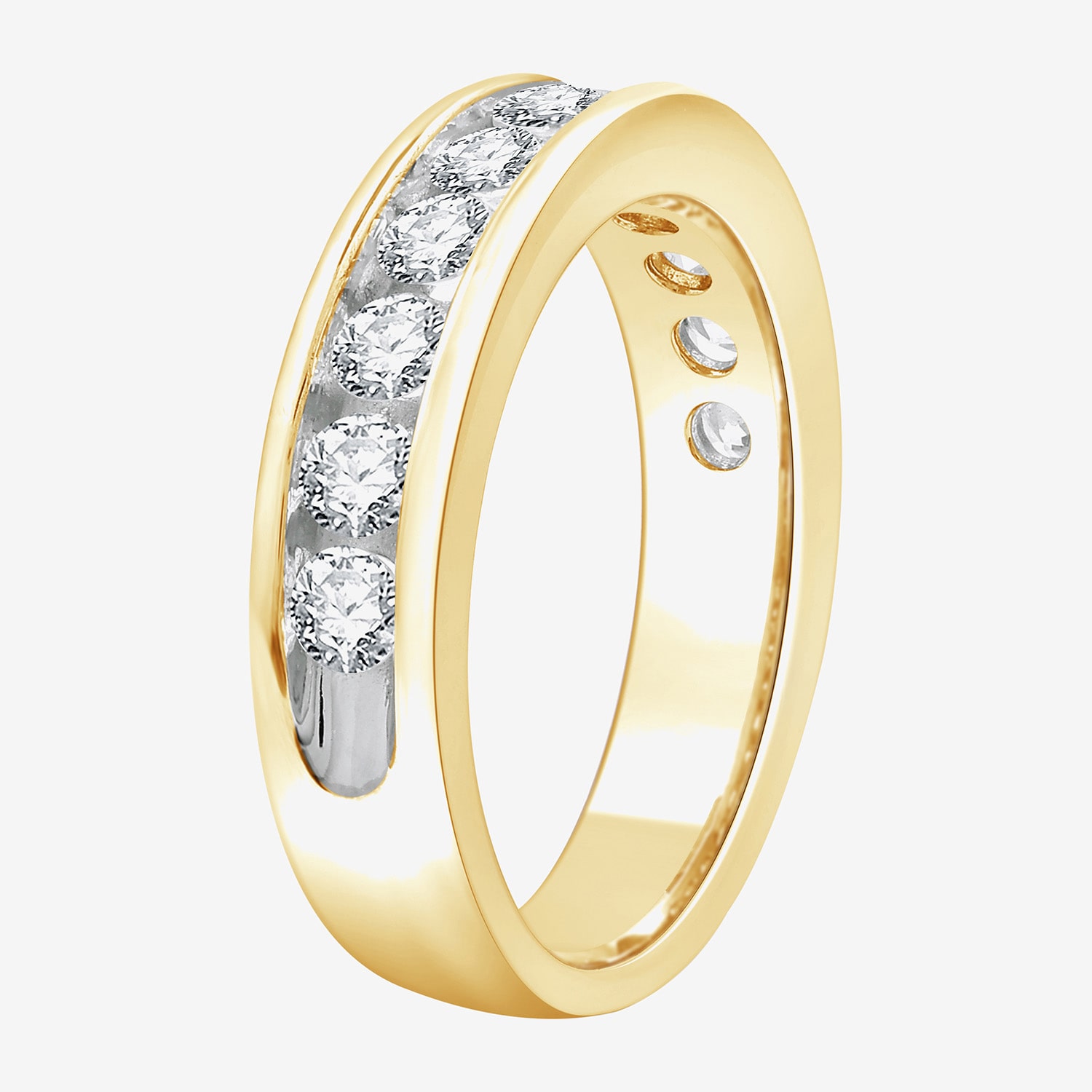 (H-1, I1) Womens 5MM 1 CT. T.W. Lab Grown White Diamond Sterling Silver Wedding Band