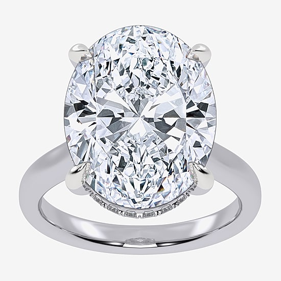 Signature By Modern Bride (G/Vs2-Si1) Womens 8 1/4 Ct. T.W. Lab Grown White Diamond 14K Gold Oval Solitaire Engagement Ring