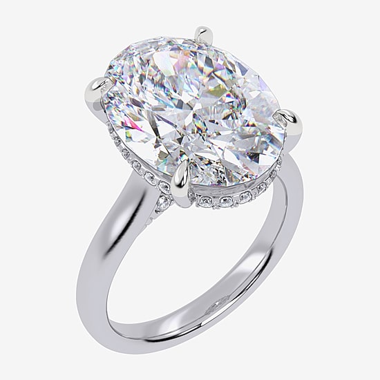 Signature By Modern Bride (G/Vs2-Si1) Womens 8 1/4 Ct. T.W. Lab Grown White Diamond 14K Gold Oval Solitaire Engagement Ring