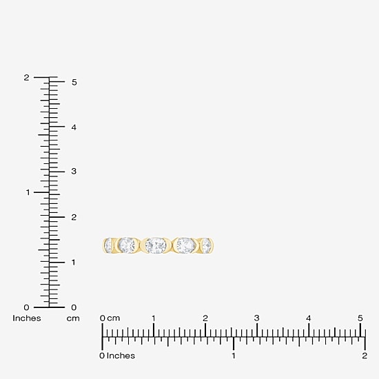(F / Vs2) Womens 1 CT. T.W. Lab Grown White Diamond 10K Gold 5-Stone Band