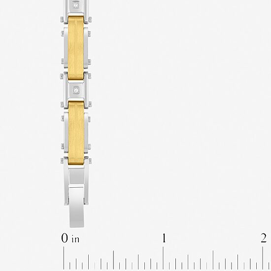 (H-I, I2-I3) Mens Stainless Steel Solid 8 1/2 Inch Link Bracelet