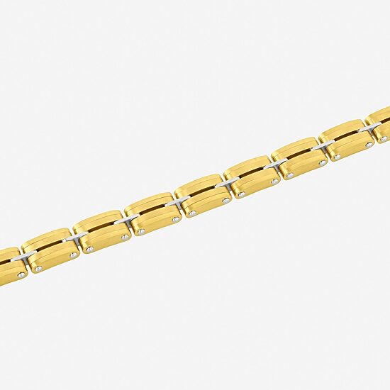 Mens Stainless Steel Solid 8 1/2 Inch Link Bracelet