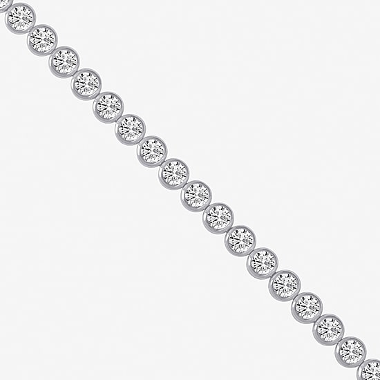 Diamonart Womens Cubic Zirconia Sterling Silver 7.25 Inch Tennis Bracelet