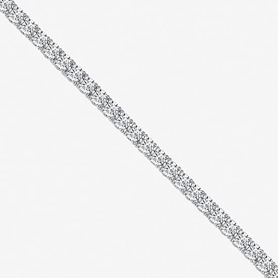 Diamonart Womens Cubic Zirconia Sterling Silver 7.25 Inch Tennis Bracelet