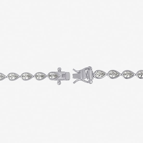 Diamonart Womens Cubic Zirconia Sterling Silver 7.25 Inch Tennis Bracelet