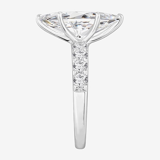 Diamonart Womens Cubic Zirconia Sterling Silver Marquise Side Stone Cocktail Ring