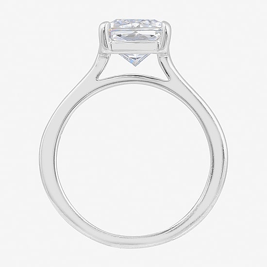 Diamonart Womens Cubic Zirconia Sterling Silver Solitaire Cocktail Ring