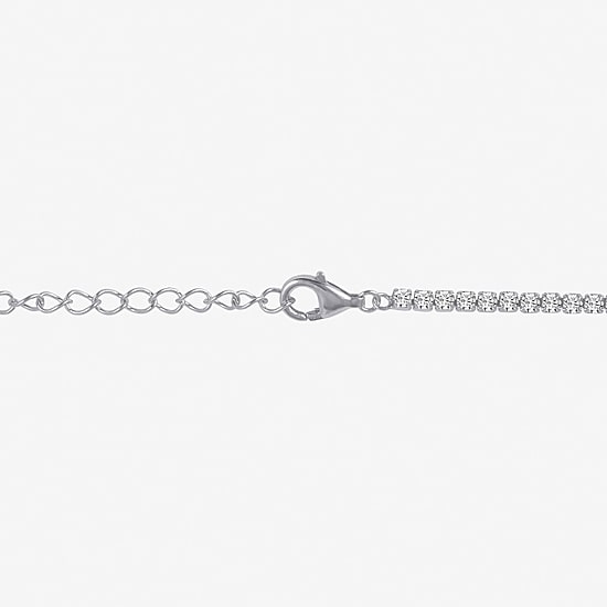 Diamonart Womens Cubic Zirconia Sterling Silver 15 Inch Tennis Necklace