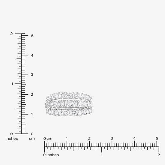 (F, Si2) Womens 2 CT. T.W. Lab Grown White Diamond Sterling Silver Band