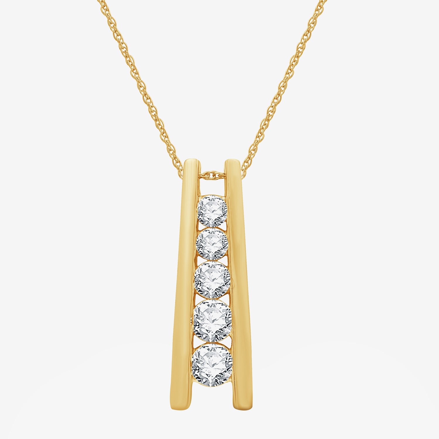 (G, Si1-Si2) Womens 1 CT. T.W. Lab Grown White Diamond 14K Gold Over Silver 18 Inch Pendant Necklace