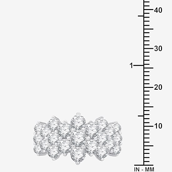 (G, Si1-Si2) Womens 3 CT. T.W. Lab Grown White Diamond Sterling Silver Cocktail Ring