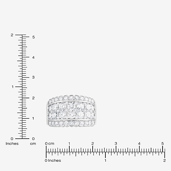 (F/Si2) Womens 3 CT. T.W. Lab Grown White Diamond Sterling Silver Cocktail Ring