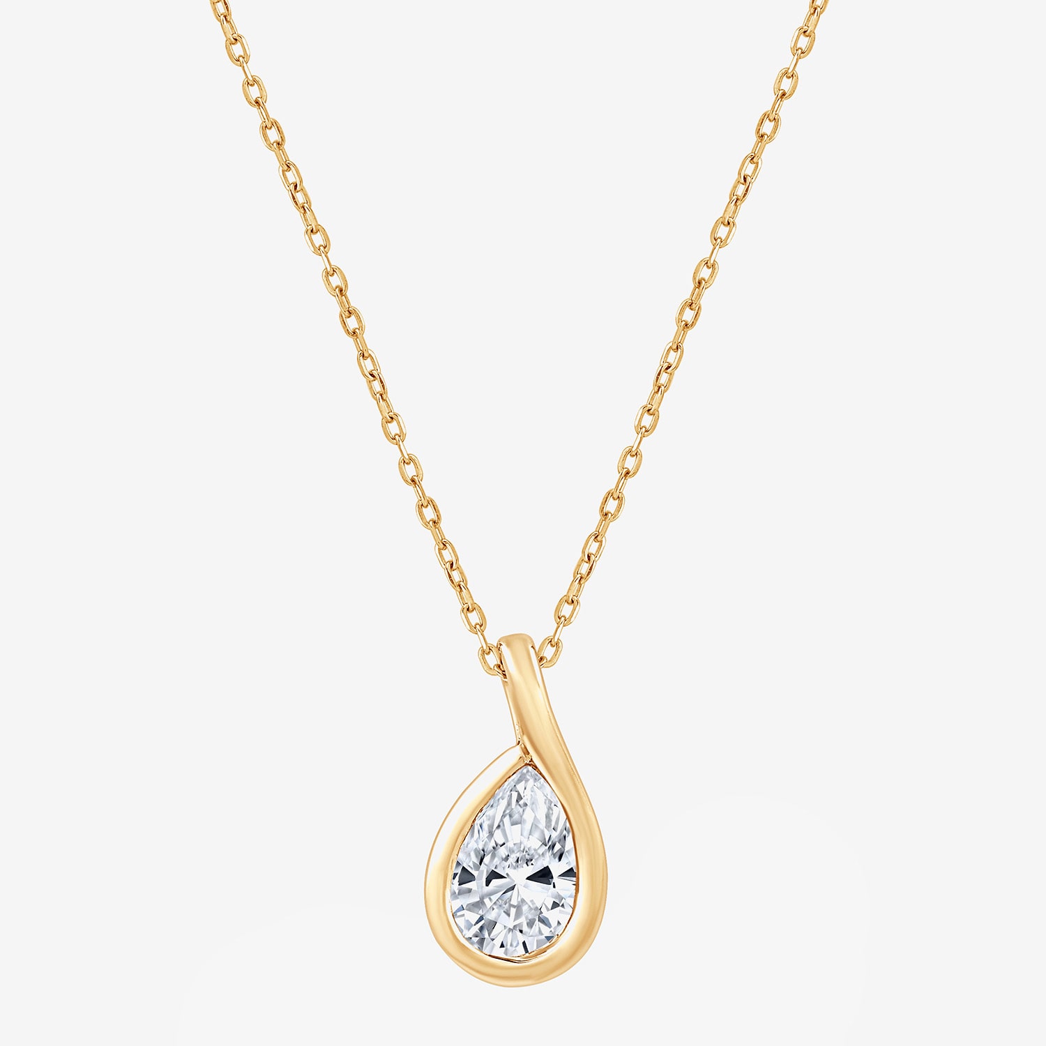 (G, Si1-Si2) Womens 1 CT. T.W. Lab Grown White Diamond 14K Gold Over Silver Pear 18 Inch Pendant Necklace