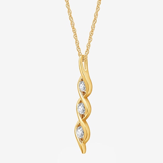 (G, Si1-Si2) Womens 1/2 CT. T.W. Lab Grown White Diamond 14K Gold Over Silver 18 Inch Pendant Necklace